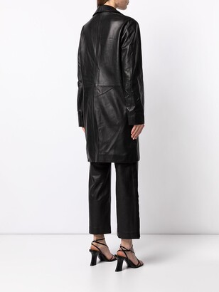 Dion Lee Single-Breasted Leather Coat