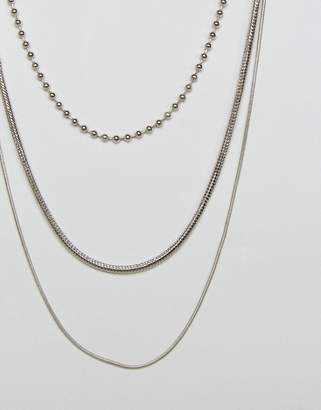 ASOS Mixed Chain Multirow Necklace
