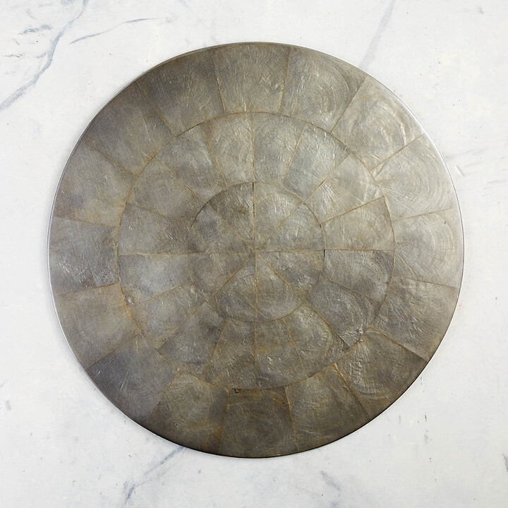 Set of 4 Capiz Shell Gray Chargers