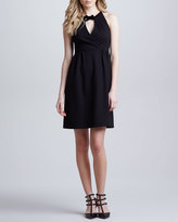 Thumbnail for your product : RED Valentino Sleeveless Dress with Bow at Neck, Black