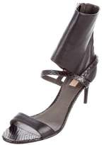 Thumbnail for your product : Reed Krakoff Snakeskin-Trimmed Ankle Strap Sandals