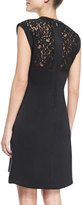 Thumbnail for your product : Rebecca Taylor Lace-Top Crepe Dress