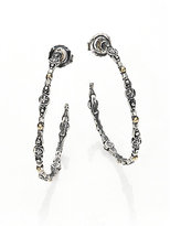 Thumbnail for your product : Konstantino Classics 18K Yellow Gold & Sterling Silver Dotted Hoop Earrings/1.75"