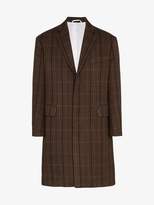 Thumbnail for your product : Calvin Klein Check print wool-silk blend coat