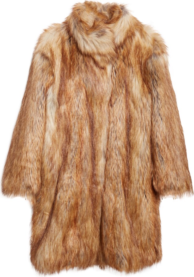 Akris Punto Stand Collar Faux Fur Coat