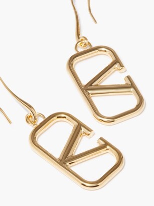 Valentino Garavani V-logo Drop Earrings - Gold