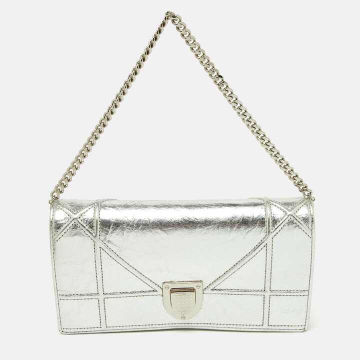 Sell Christian Dior Medium Metallic Diorama Bag - Silver