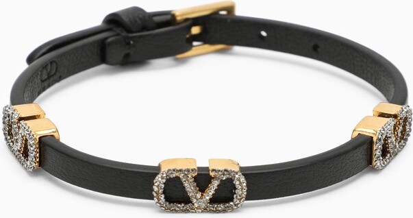 Valentino Garavani Vlogo Leather Bracelet - Red - ShopStyle