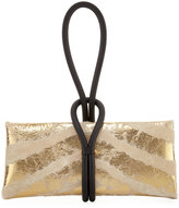 Thumbnail for your product : Tom Ford Tubo Zip Metallic Zebra-Print Wristlet Clutch Bag