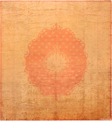 Nazmiyal Collection Square Decorative Washed Out Antique Turkish Oushak Area Rug