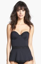 Thumbnail for your product : Betsey Johnson Underwire Peplum Bandeau Tankini Top