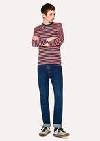 Thumbnail for your product : Paul Smith Men's Slate Blue And Black Stripe Crew-Neck Merino Wool Sweater