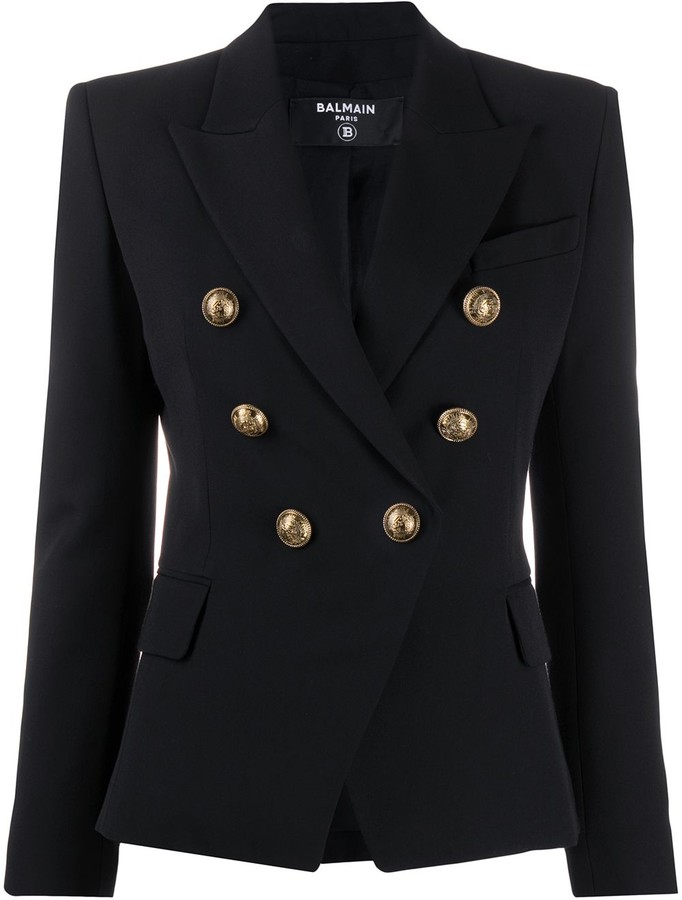 black gold button coat