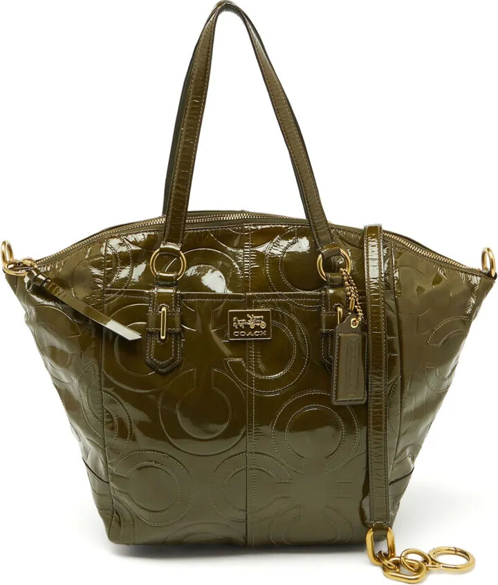 Coach Vintage Patent-Leather Logo-Embossed Tote Bag