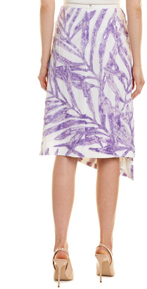 Michael Kors Collection Silk-Lined Linen Pencil Skirt