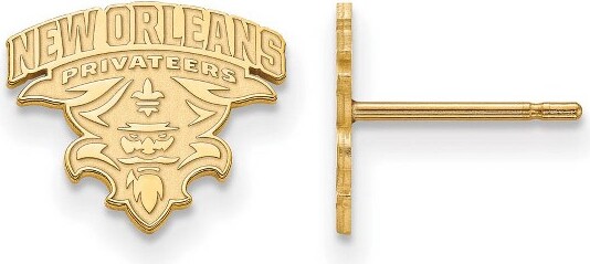 Black Bow Jewelry Co. BlackBowJewelry14kYellowGoldPlatedSterlingSilverNewOrleansPrivateersNCAAMascotPostEarrings