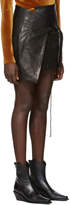 Thumbnail for your product : Ann Demeulemeester Black Leather Wrap Miniskirt