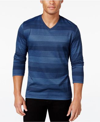 Alfani Men's Striped Long-Sleeve T-Shirt, Only at Macy's,