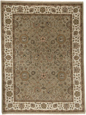 Bokara Rug Co., Inc. High-Quality Hand-Knotted Taupe And Ivory Area Rug