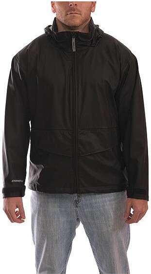 Tingley TingleyRainJktw/Hood/Pockets,Stretch,Blk,2XLJ67113