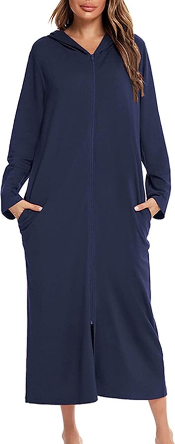 ATKITS Bathrobe Dressing Gown Women's Zip Sauna Gown Sauna Kilt ...