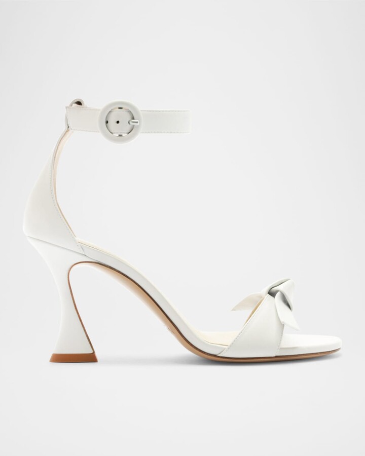 Alexandre Birman Clarita Leather Bow Ankle-Strap Sandals