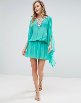 Forever Unique Beach Dress With Fluted Sleeve