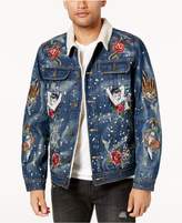 Thumbnail for your product : Reason Men's Embroidered Fleece-Lined Denim Jacket