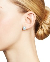 Thumbnail for your product : Judith Ripka Sterling Silver Cushion Stud Earrings with White Sapphire and Blue Topaz