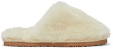Thumbnail for your product : Mou White Closed Toe Sheepskin Slippers