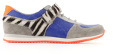 Thumbnail for your product : Pom D'Api Royal blue and light grey leather trainers