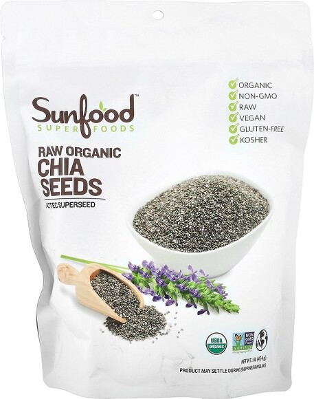 SunfoodRawOrganicChiaSeeds,1lb(454g)