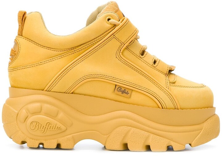 tan platform sneakers