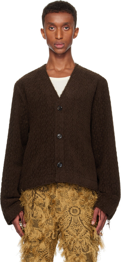 SÉFR Osho Brushed-Knit Cardigan m sefr Séfr - Osho Brushed-Knit Cardigan - Gray Séfr