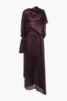 Thumbnail for your product : Roland Mouret Solera Draped Silk-blend Lamé Maxi Dress