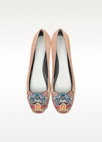 Thumbnail for your product : Kenzo Light Pink Suede Tiger Ballerina