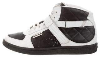 Chanel Leather High-Top Sneakers