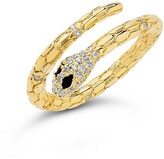 Thumbnail for your product : Sterling Forever 14K Yellow Goldplated Crystal Open Snake Ring