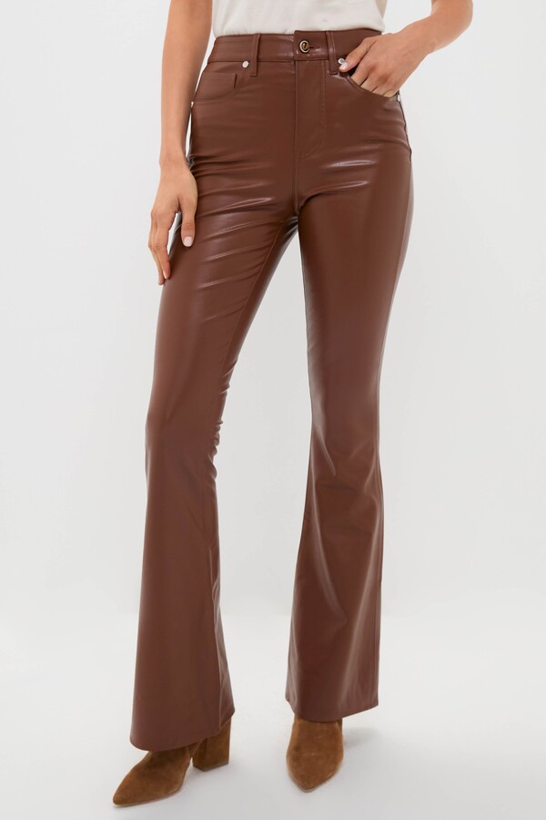 Veronica Beard Mahogany Faux Leather Beverly High Rise Skinny Flare