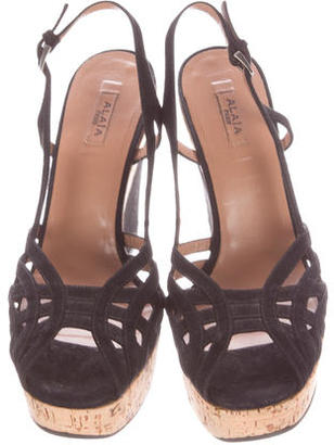 Alaia Suede Wedge Sandals