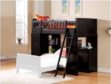 Harriet Bee Biloxi Twin 8 Drawer Loft, Bunk Beds With Built In Desk And Drawers