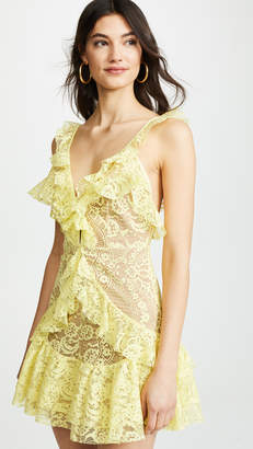 For Love & Lemons Tati Lace Ruffle Dress