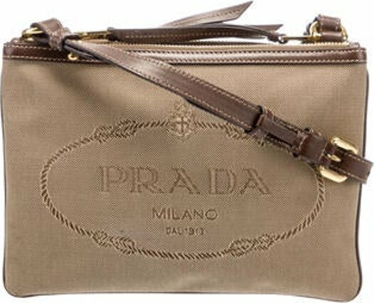 Prada Logo-Plaque Crossbody Bag - ShopStyle
