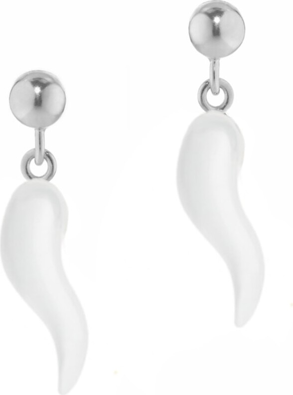 Unaloe Sterling Silver Earrings With White Horn Pendant – Protective & Elegant Jewelry For Women