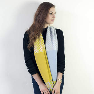 Miss Knit Nat Triangle Knitted Circle Scarf In Piccalilli