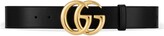 Gucci GG Marmont leather belt with shiny buckle –  Black