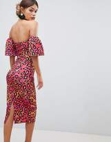 Thumbnail for your product : Bardot Silver Bloom Midi With Puff Sleeves