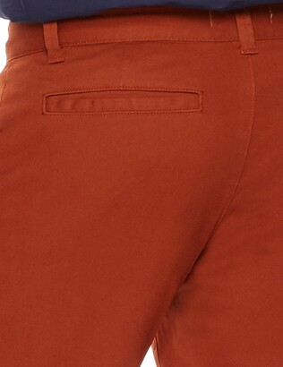 Quality Durables Co. Men's Stretch Cotton Regular-Fit Chino Pant Dark Rust 33x32