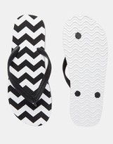 Thumbnail for your product : ASOS Flip Flops With Black and White Print