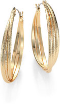 Thumbnail for your product : ABS by Allen Schwartz Textured Triple-Row Hoop Earrings/1.5"